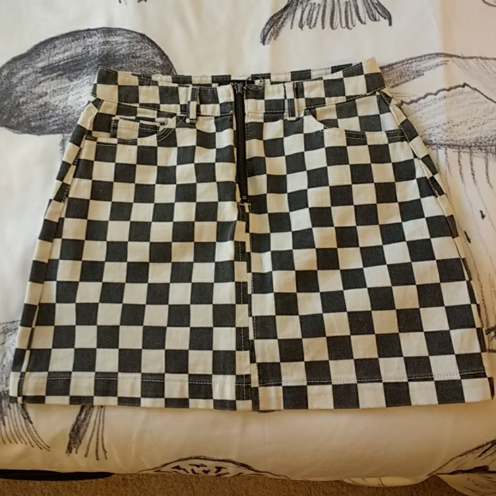 Urban Outfitters BDG Checkered Denim Skirt Sz S